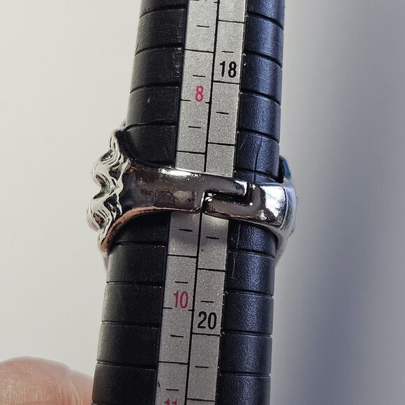 *Sale* Silver Tone And Yellow Dragon Eye Adjustable Ring - Picture 7 of 11